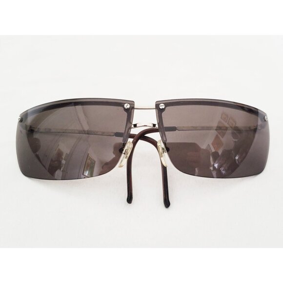 Gucci Womens GG 2653 S YB7 Vintage 90s Rectangle Semi Rimless Wrap Sunglasses - Picture 8 of 13